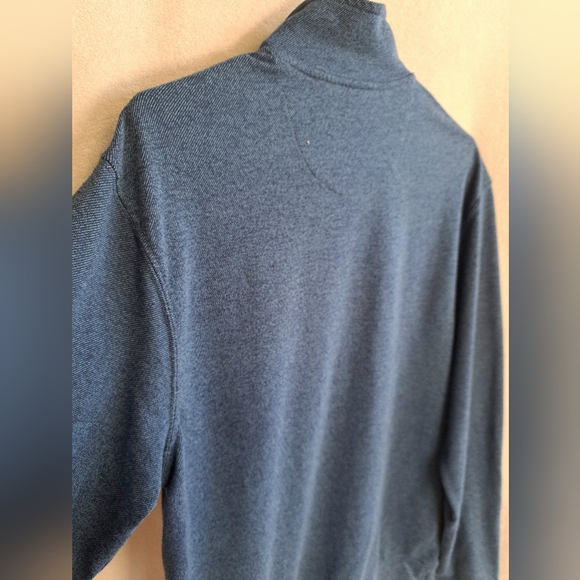 Men's Haggar Clothing Blue Pullover Quarter Zipper Sweater - Picture 8 of 8